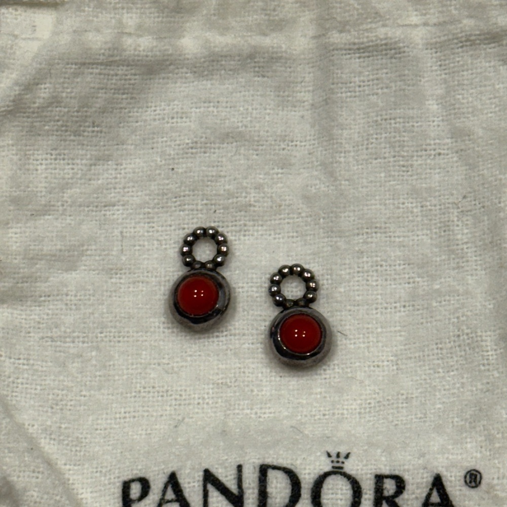 Retired Pandora Compose Carnelian earring charm 290158